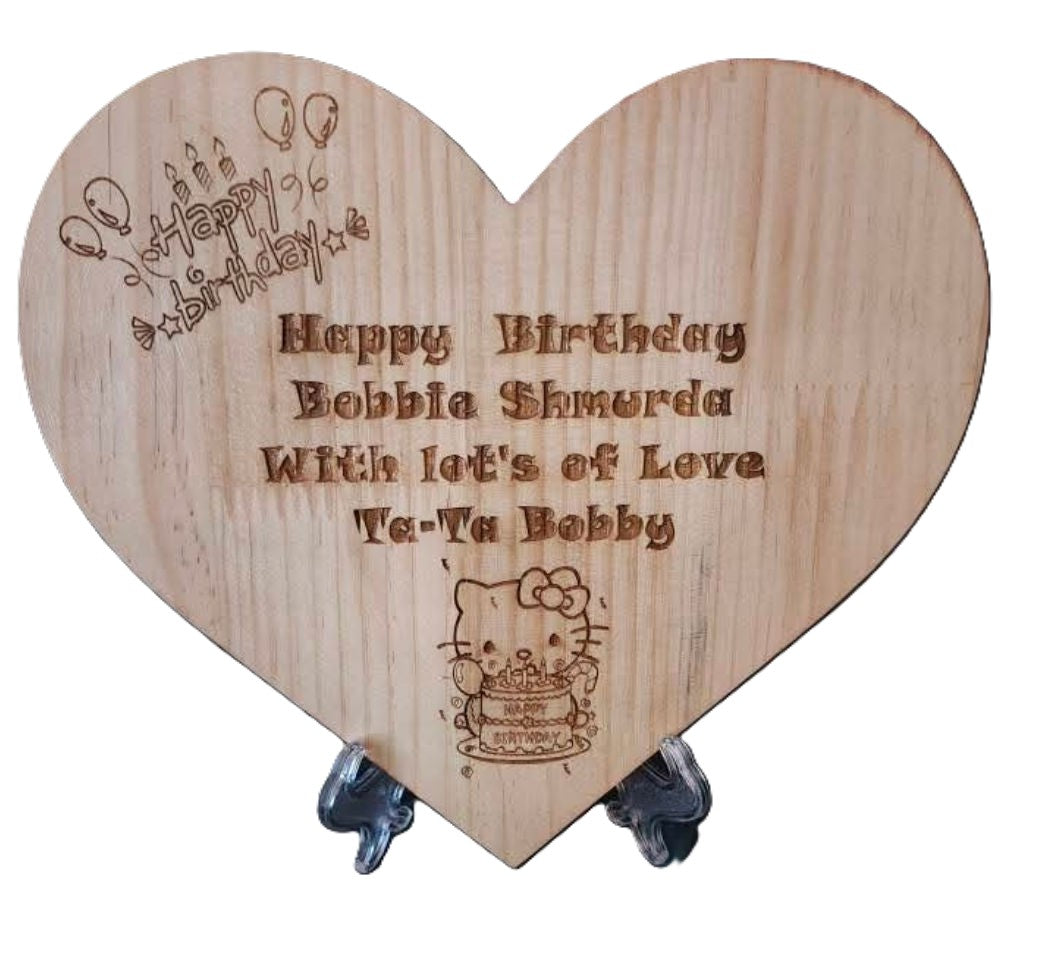 Custom Engraved wood heart