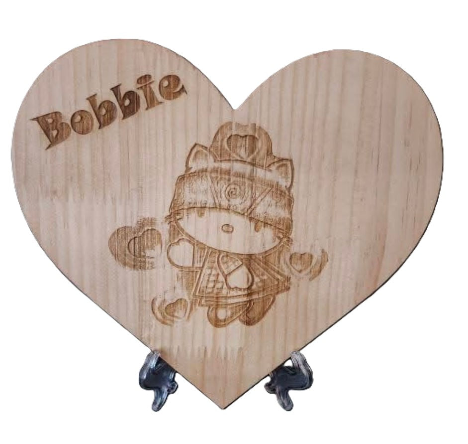 Custom Engraved wood heart