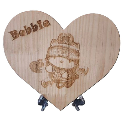 Custom Engraved wood heart
