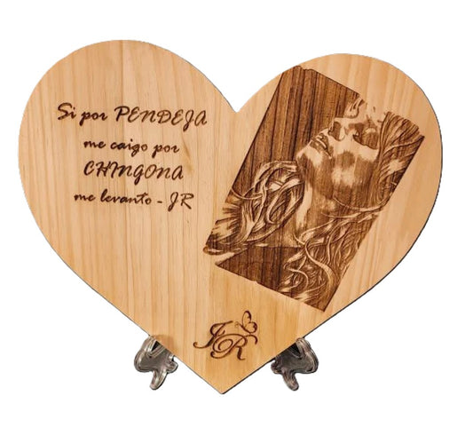 Engraved Wood heart