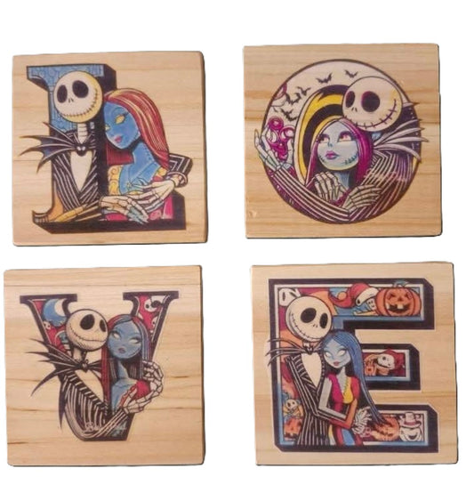 Custom wood coaster set